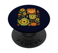 Cottage Core Fall Tea Girasoles Calabaza Art Print PopSockets PopGrip Adhesivo