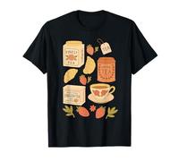 Cottage Core Tea Croissant - Taza de té y Fresa Camiseta