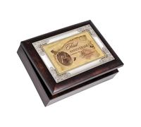 Cottage Garden First Anniversary Burlwood Jewelry Music Box Plays Unchained Melody
