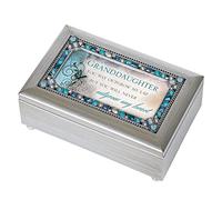 Cottage Garden Granddaughter Jeweled Silver Finish Jewelry Music Box - Caja de música que reproduce melodía You Are My Sunshine