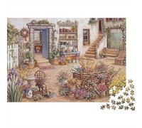 Cottage Garden Puzzle 1000 Piezas Reciclado Cozy Scene Puzzles para Boy & Girl Parent Child Juego Props Desarrolla la Inteligencia de Niños y Niñas Educativo 52x38cm/1000pcs