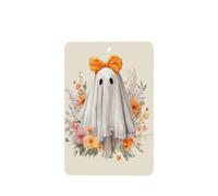 Cottage Ghost - Ambientadores de coche con diseño de flores y lazo naranja, 4 unidades, tarjetas perfumadas para colgar en tabletas de aromaterapia