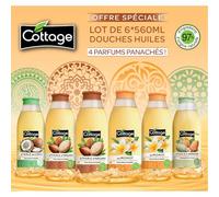 Cottage - Oferta especial - Paquete de 6 duchas de aceite extra nutritivo 560 ml - 97% de ingredientes de origen natural - Fabricado en Francia