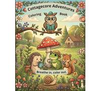 Cottagecore Adventures: A Whimsical Journey into Nature’s Peace: Cute Animal Friends, Cozy Mushroom Houses, and Country Life Scenes | 50 Illustrations ... with Bold Lines for Stress Relief