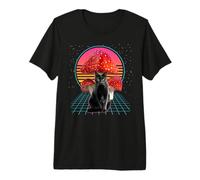 Cottagecore Aesthetic Cat Mushroom Retro 80s Style Cats Camiseta Premium