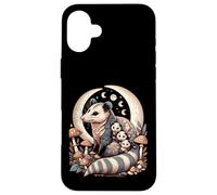 Cottagecore Aesthetic Possum Opossum Moonlit Floral Mushroom Carcasa para iPhone 16 Plus