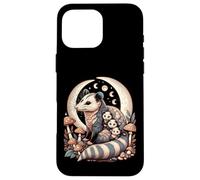 Cottagecore Aesthetic Possum Opossum Moonlit Floral Mushroom Carcasa para iPhone 16 Pro MAX