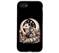 Cottagecore Aesthetic Possum Opossum Moonlit Floral Mushroom Carcasa para iPhone SE (2020) / 7/8