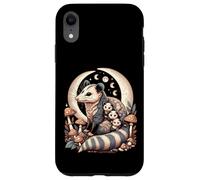 Cottagecore Aesthetic Possum Opossum Moonlit Floral Mushroom Carcasa para iPhone XR