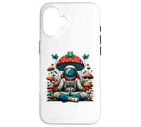 Cottagecore Astronaut Frog Hongo, Vintage Aesthetic Space Carcasa para iPhone 16