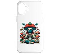 Cottagecore Astronaut Frog Hongo, Vintage Aesthetic Space Carcasa para iPhone 16 Plus
