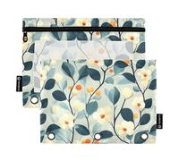 Cottagecore - Bolsa de maquillaje con 3 anillas para lápices y canción de cuna, con 3 anillos para exámenes, accesorios de papelería
