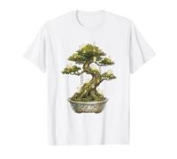 Cottagecore Bonsái Árbol Kodama Spirits Arte de jardín japonés Camiseta gráfica económica, Hombre, Blanco, S