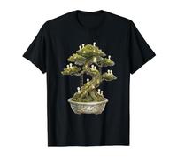 Cottagecore Bonsái Árbol Kodama Spirits Arte de jardín japonés Camiseta gráfica económica, Hombre, Negro, XL
