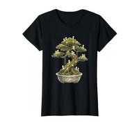 Cottagecore Bonsái Árbol Kodama Spirits Arte de jardín japonés Camiseta gráfica económica, Mujer, Negro, L