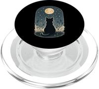 Cottagecore Cat, flores silvestres, pradera, luna, estrellas centelleantes PopSockets PopGrip para MagSafe
