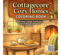 Cottagecore Cozy Homes Coloring Book: Relaxing Cottage Interiors, Gardens & Cozy Rooms to Color | Bold and Easy Coloring Book for Adults Stress Relief (Cozy Places Coloring Books)
