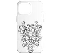 Cottagecore Esqueleto Estético Rosas Tórax Suave Grunge Carcasa para iPhone 16 Pro MAX