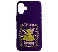 Cottagecore Feeling Hoppy Fairy Frog and Lilly Flower Carcasa para iPhone 16 Plus