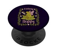 Cottagecore Feeling Hoppy Fairy Frog and Lilly Flower PopSockets PopGrip Adhesivo