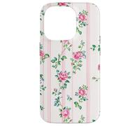 Cottagecore Floral Charm Romantic Pink Roses Carcasa para iPhone 14 Pro