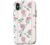 Cottagecore Floral Charm Romantic Pink Roses Carcasa para iPhone X/XS