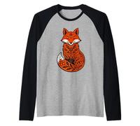 Cottagecore Floral Fox Folk, Art, Nature Woodland Animal BOH Camiseta Manga Raglan