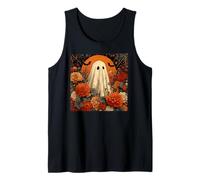 Cottagecore - Flores Fantasmas de otoño con Luna Llena de Cosecha Camiseta sin Mangas