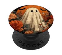 Cottagecore - Flores Fantasmas de otoño con Luna Llena de Cosecha PopSockets PopGrip Adhesivo