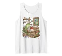 Cottagecore Frog Baker Cute Mushroom Cake Baking Pastelero Chef Camiseta sin Mangas