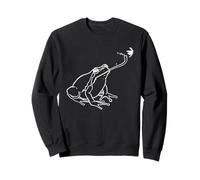 Cottagecore Frog Goblincore Line Art atrapa libélula Sudadera