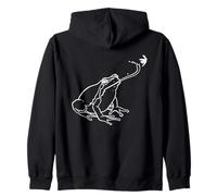 Cottagecore Frog Goblincore Line Art atrapa libélula Sudadera con Capucha