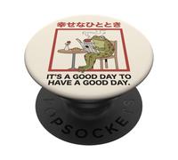 Cottagecore Frog Have A Good Day Cotización Positiva PopSockets PopGrip Adhesivo