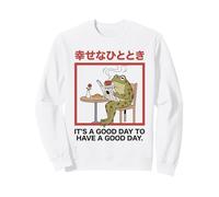 Cottagecore Frog Have A Good Day Cotización Positiva Sudadera