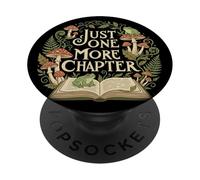 Cottagecore Frog Mushroom Green Just One More Chapter Book PopSockets PopGrip Adhesivo