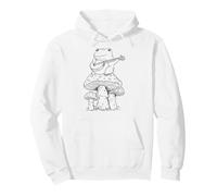 Cottagecore Frog Playing Banjo on Mushroom Aesthetic Sudadera con Capucha