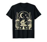 Cottagecore Frog Playing Guitar Floral Mushroom Goblincore Camiseta