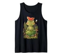 Cottagecore Frog Sandía Verano Goblincore Estética Camiseta sin Mangas