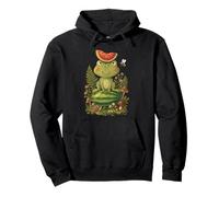 Cottagecore Frog Sandía Verano Goblincore Estética Sudadera con Capucha