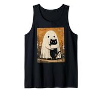 Cottagecore Ghost Flowers and Cat Camiseta sin Mangas