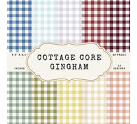 Cottagecore Gingham Scrapbook Paper - 25 Double-Sided Designs, 50 Sheets, 8.5 x 8.5 Inches: Perfect for Rustic and Cozy Crafts, Junk Journaling and Mixed Media Art