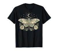 Cottagecore Goblincore Moth & Moon Phases with Flowers Camiseta
