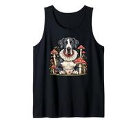 Cottagecore Gran Danés Perro Bebiendo Té Champiñones Fantasía Camiseta sin Mangas