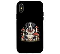 Cottagecore Gran Danés Perro Bebiendo Té Champiñones Fantasía Carcasa para iPhone X/XS