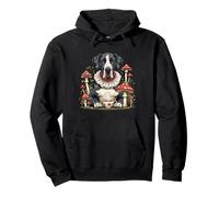 Cottagecore Gran Danés Perro Bebiendo Té Champiñones Fantasía Sudadera con Capucha