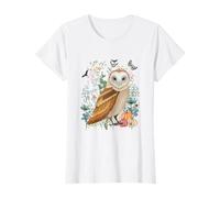 Cottagecore Owls Halloween Summerween Acuarela Vida Silvestre Camiseta