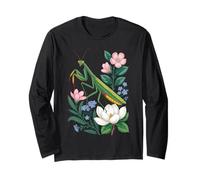 Cottagecore Praying Mantis Botanical Aesthetic Manga Larga