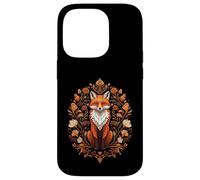 Cottagecore Red Fox Sitting In Floral Nature Wreath Carcasa para iPhone 14 Pro