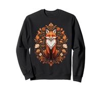 Cottagecore Red Fox Sitting In Floral Nature Wreath Sudadera