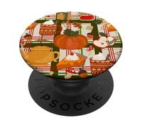 Cottagecore Thanksgiving Cozy Hygge Té de Hongos Calabaza PopSockets PopGrip Adhesivo